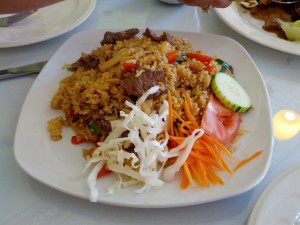 Basil fried rice made spicy